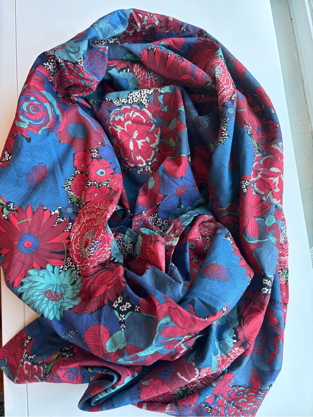 Pretty and classic Liberty of London scarf approximately 52” x 52”